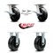Service Caster 6 Inch Kingpinless Phenolic Wheel Caster Swivel Locks 2 Rigid SCC, 2PK SCC-KP30S620-PHR-BSL-2-R-2 - alternate 4